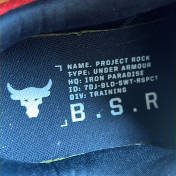Under Armour Project Rock Training Sneaker Shoe Red BSR 2 Athletic Gym M8.5/W10 - Picture 15 of 16